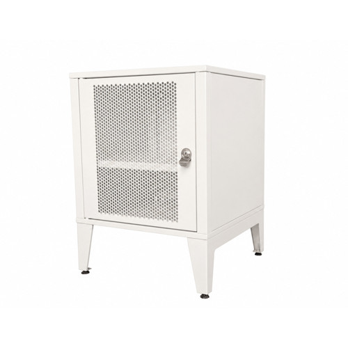 Ziglat Serisi Kilitli Metal Home Office Dolabı %70 Perfore Kapaklı Mat Beyaz 450x600x450 mm