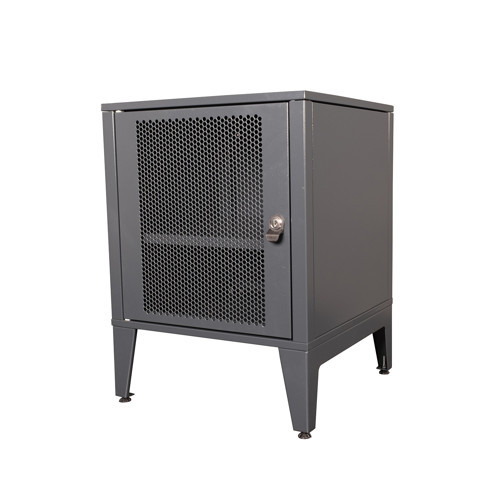 Ziglat Serisi Kilitli Metal Home Office Dolabı %70 Perfore Kapaklı Antrasit Gri 450x600x450 mm