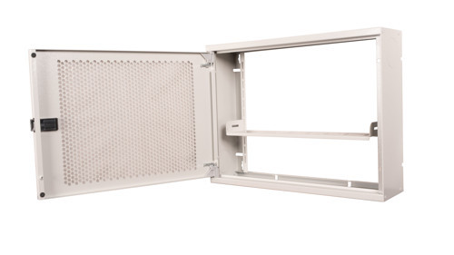 WiFi Box 450 Duvar Tipi Modem ve WiFi Kutusu 450x120x350 mm Mat Beyaz | Perfore Metal Kapak | Montajlı