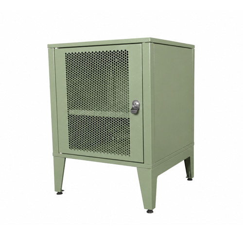 Ziglat Serisi Kilitli Metal Home Office Dolabı %70 Perfore Kapaklı Yeşil 450x600x450 mm