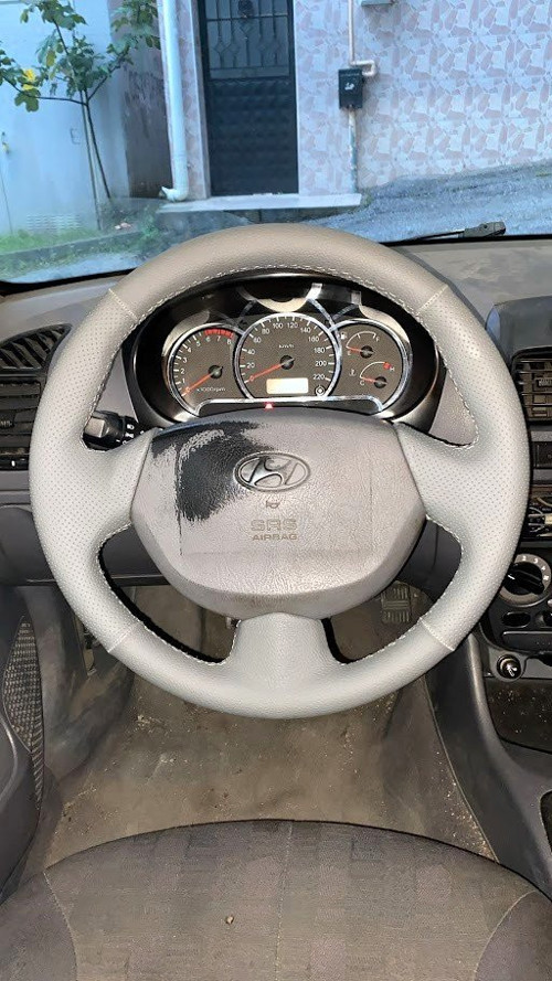 Hyundai Accent Admira Araca Özel Direksiyon Kılıfı DERİ NOKTALI DÜZ GRİ
