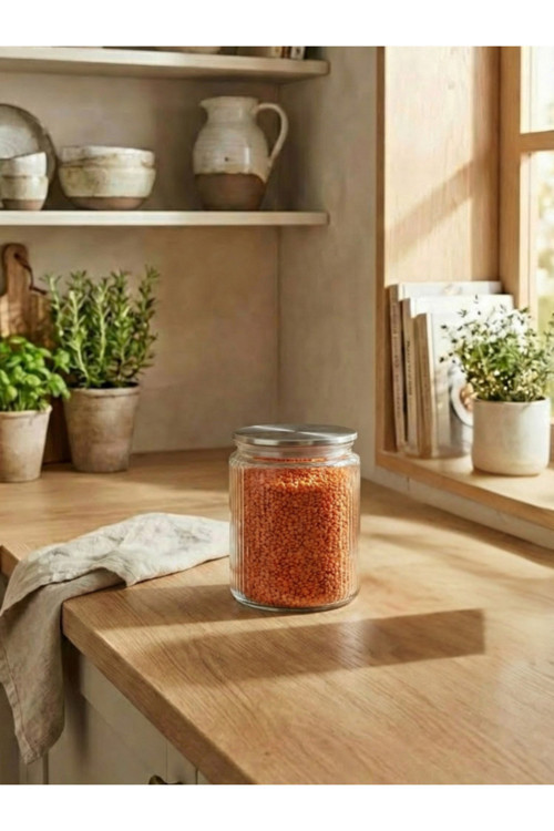 Metal Vakum Kapaklı Cam Saklama Kabı 1000 ML