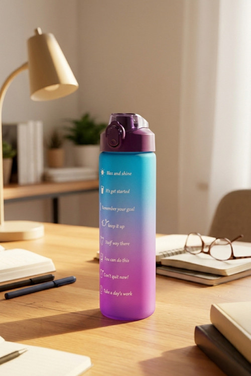 Renkli Cam Motivasyon Matarası 550 ML