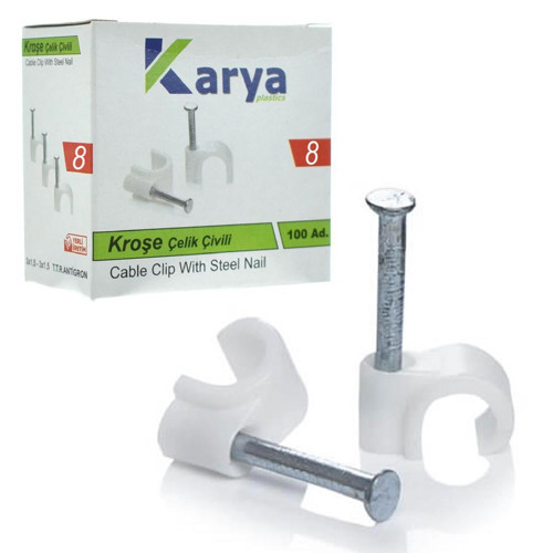 8 Numara 25 Mm Çelik Çivili Kroşe (100'lü Paket)