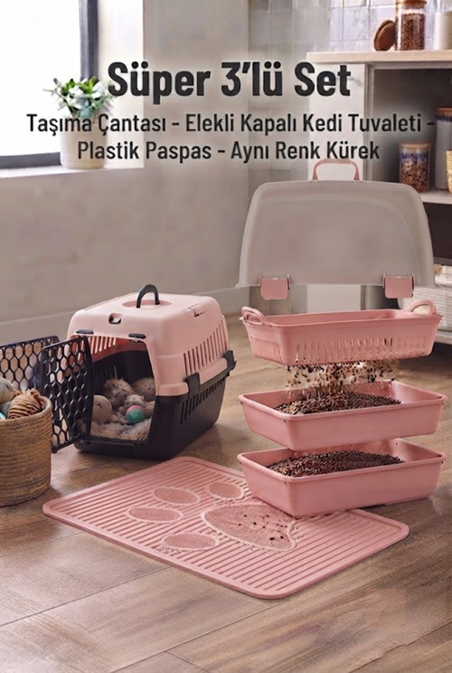 Elekli Kedi Tuvaleti Başlangıç Seti 3'lü Set