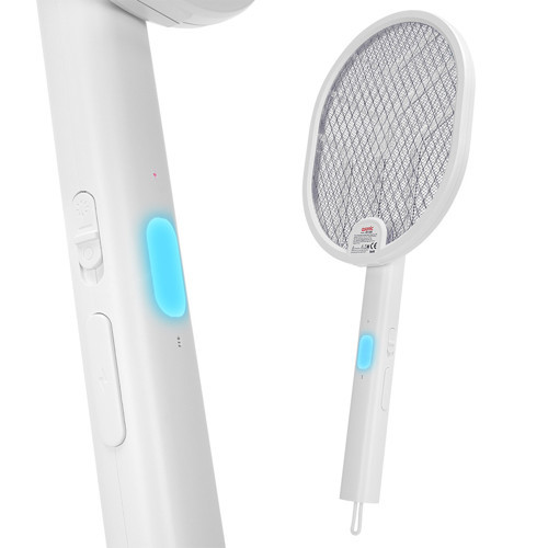 AS-A26 1200mAh 3000V Çıkış UV Işıklı Şarjli Katlanabilir Askılı Raket Sinek Öldürücü