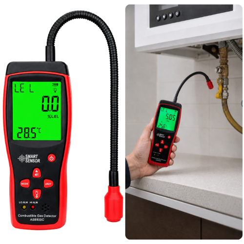 AS8800C Yanıcı Gaz Dedektörü | PPM ve LEL