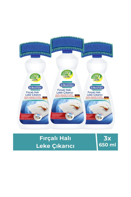 Fırçalı Halı Leke Ve Koku Giderici Güçlü Temizlik Seti 3×650 Ml
