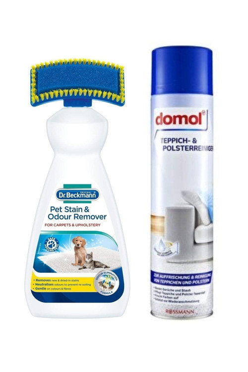 Domol Döşeme Temizleyici Köpük 600 Ml + Evcil Hayvan Leke Ve Koku Giderici 650 Ml