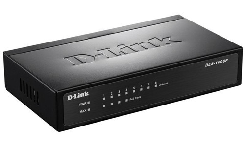 D-LINK DES-1008P/C1A 8X10/100 (4 PORT POE) METAL KASA 62W POE SWITCH