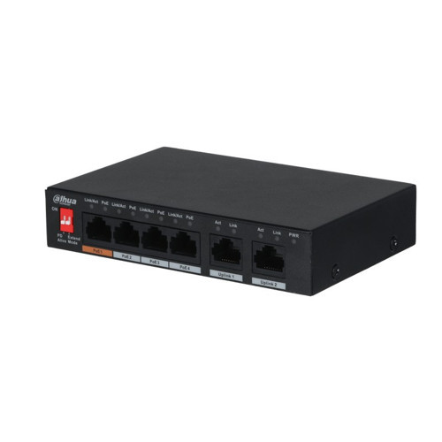 PFS3006-4ET-60 4 PORT 10/100 + 2 PORT 10/100 UPLINK 250 METRE 60W POE METAL KASA SWITCH