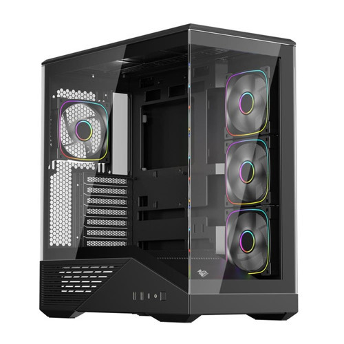 GM7 BTF SİYAH ARGB 4X12CM FAN TEMPERLİ CAM USB 3.0 TYPE-C ATX KASA