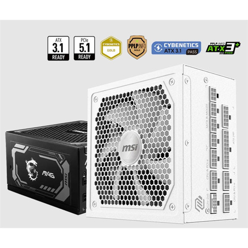 MAG A1000GL PCIE5 WHITE 1000W 80+ GOLD POWER SUPPLY