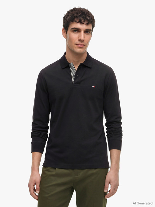 LS MERCERISED JACQUARD REG POLO