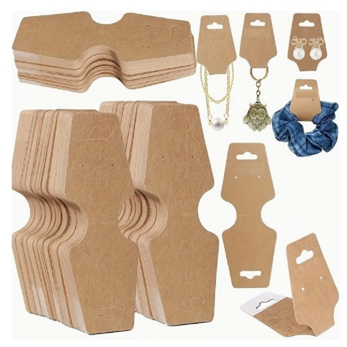 ( 50 X ADET ) 1 PAKET STRAIGHT KRAFT TAKI GÖSTERİM KARTLARI PERAKENDE AMBALAJ 12 x 4.5CM
