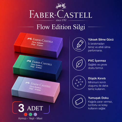Faber Castell Flow Edition Silgi 3 Adet