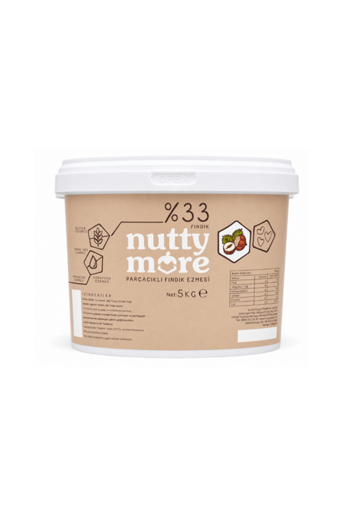 Nuttymore BEYAZ Parçacıklı Fındık Ezmesi 5 kg