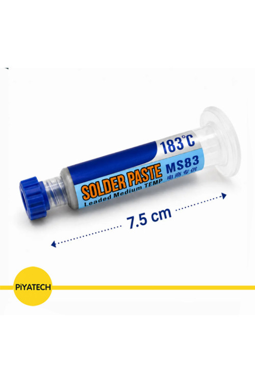 Ms83 Şırınga Krem Lehim Pastası 183°C Kurşunlu Sn63Pb37 20g 7.5 Cm