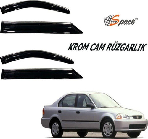 Honda Civic Uyumlu Cam Rüzgarlığı Kromlu 1996 / 2001