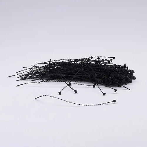 5" Elle Geçmeli Tırtıklı Kılçık Etiketleme Plastiği Siyah (1.000 Adet)