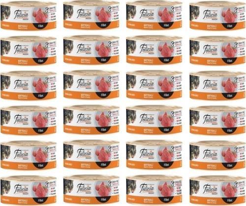 Tahılsız 85 gr Konserve Sterilised-biftekli Fileto Yaş Kedi Maması 24 Adet