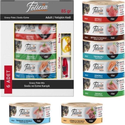 Tahılsız Kıyılmış Karışık Kedi Konservesi 6x85 gr