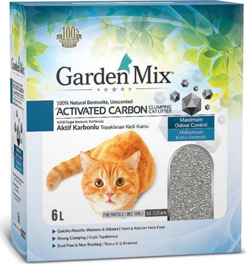 Aktif Karbonlu Topaklaşan Bentonit Kedi Kumu 6 L