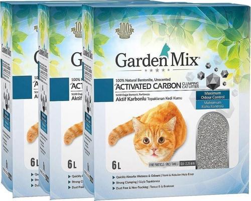 Patilidostum Bentonit Aktif Karbonlu Kedi Kumu 6 Lt X 3'lü Paket