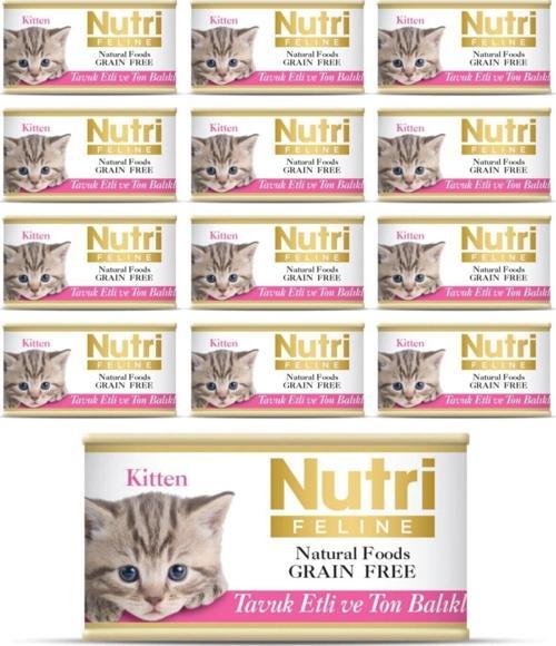 Kitten Tavuk Ve Ton Balık Yavru Kedi Konserve Maması 85 gr 12 Adet