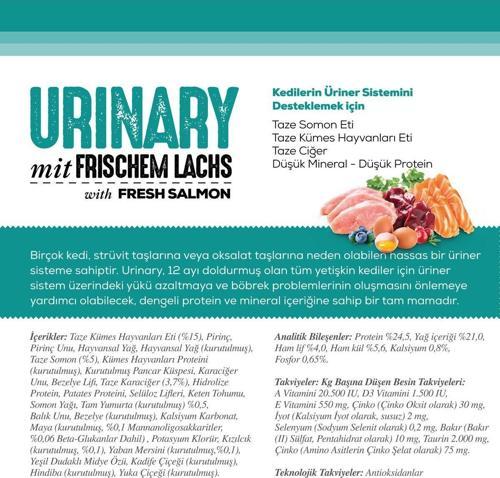 Nutri Urinary /böbrek Sağlığı Destekleyici Somonlu Düşük Tahıllı Yetişkin Kedi Maması 2kg