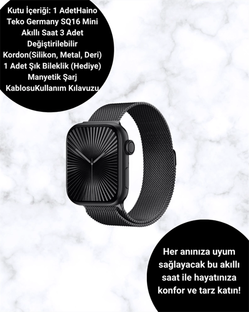 zentya4516 Mey İthalat® Akıllı Saat SQ-16 Mini Series 10 | Unisex Tasarım, Sağlık ve Spor Tak