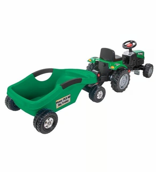 zentya4516 Mey İthalat® PEDALLI BİG TROLLEY TRAKTÖR YEŞİL zd4526