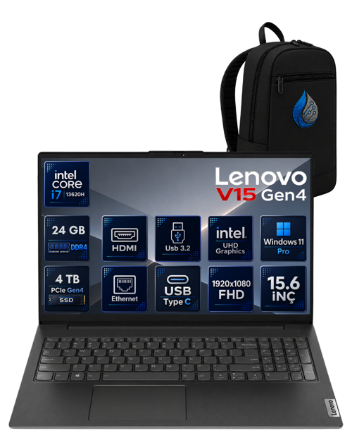 V15 G4 IRU 83A100QMTRRNP08 Intel Core i7-13620H 24 GB DDR4 RAM 4 TB NVMe SSD Intel UHD Graphics Windows 11 Pro 15