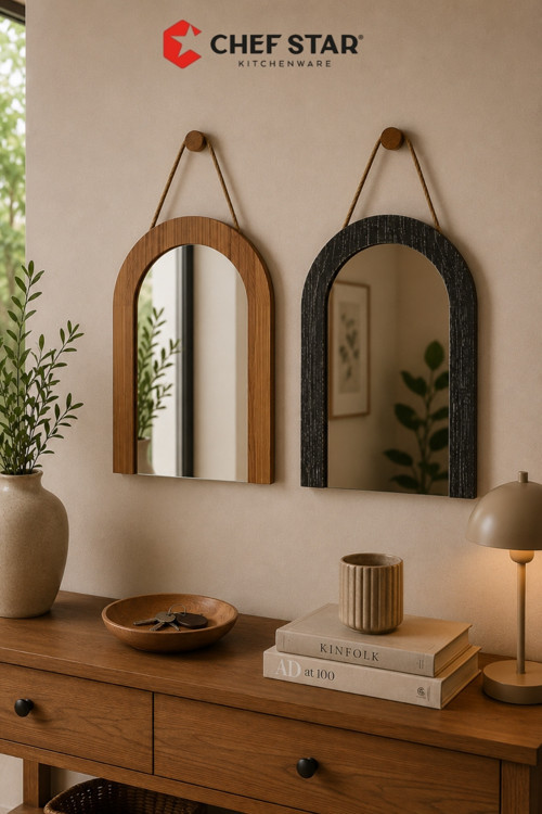 25X30 Cm Dekoratif Kemer Model Duvar Aynası Asmalı Makyaj Aynası