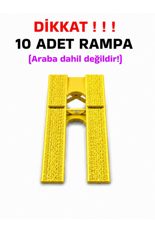 1:64 Ölçek Araba Rampası - Sarı - Lastik İzli - 10 Adet