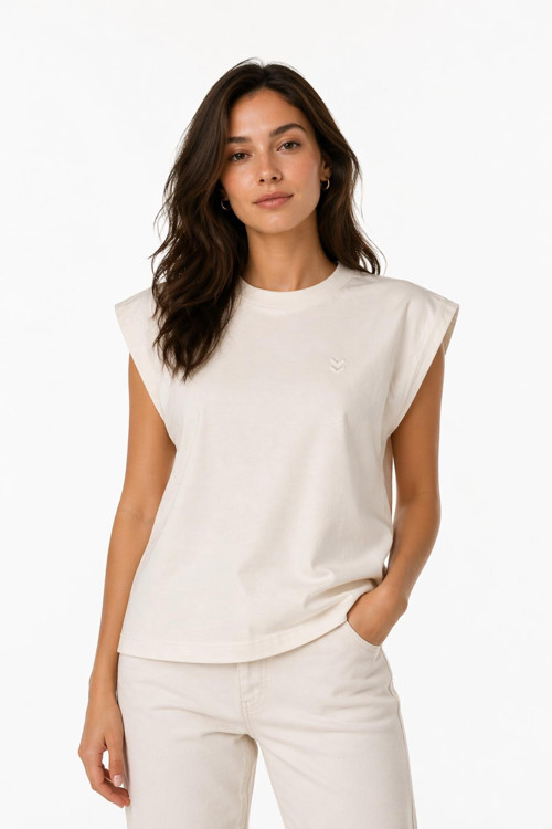 Remiendo S/S 912323-9157 Krem kadın T-shirt