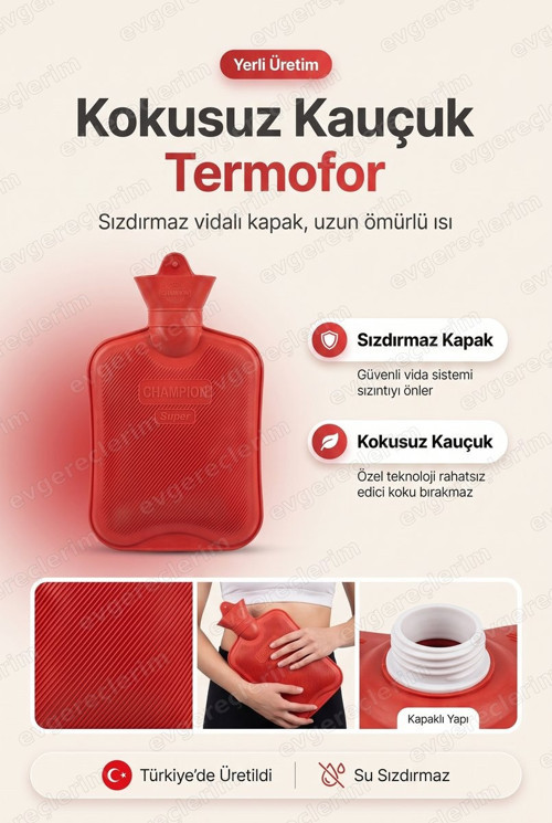 Kokusuz Kauçuk Termofor Sıcak Su Torbası