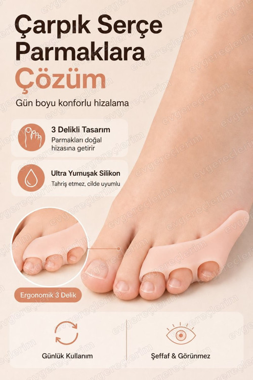 Serçe Parmak Bunyon Düzeltici 3 Parmağa Geçen Ayak Parmak Hizalayıcı