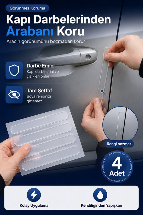 Oto Darbe Koruyucu Bant Araç Kapı Darbe Emici Şeffaf