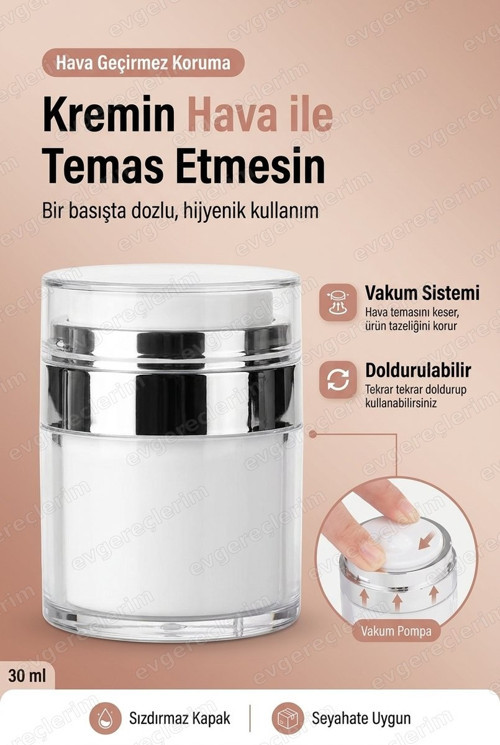 Hava Pompalı Vakumlu Seyahat Kozmetik Şişesi