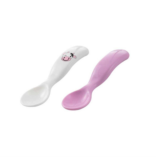 Ergonomik Beslenme Kaşık Seti Pembe & İnek, 6 Ay+ İkili