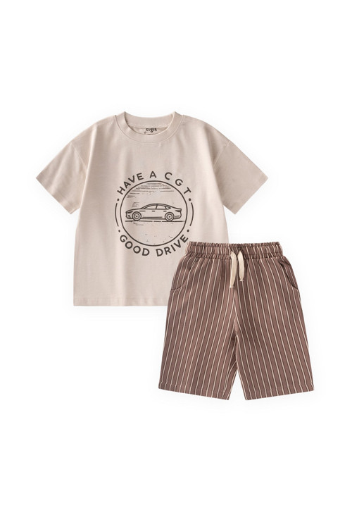 Baskılı T-Shirt Takım 2-10 Yaş Kum