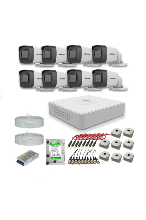 2Mp 8 Kameralı Dış Ortam Ahd Hd-Tvı Full Kamera Seti 500Gb Disk