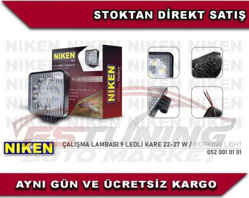 Çalışma Lambası Ledli Kare 22-27W 9 Ledli