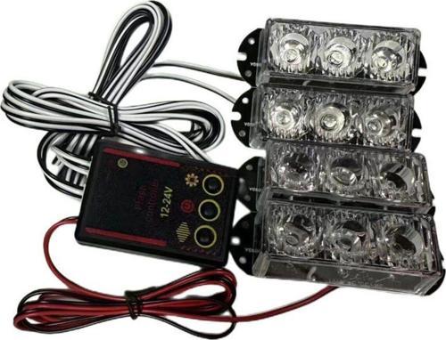 Çakar Lamba 3X4 Led Kırmızı Mavi 12-24V / Lapa534-3
