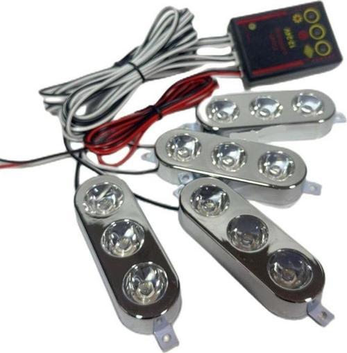 Çakar Lamba 3X4 Led Kırmızı-Mavi 12-24V / Lapa535-2