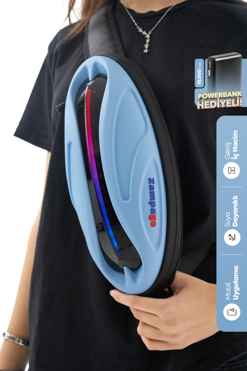 LED Işıklı Sert Korumalı Bel Çantası – USB Şarjlı, Su Geçirmez, Darbe Dayanıklı