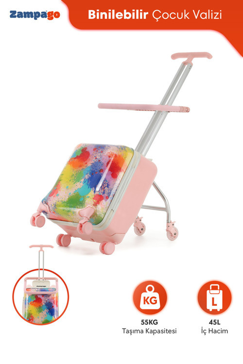 Cheerful Çocuk Valizi– Binilebilir, Düşme Engelleyici