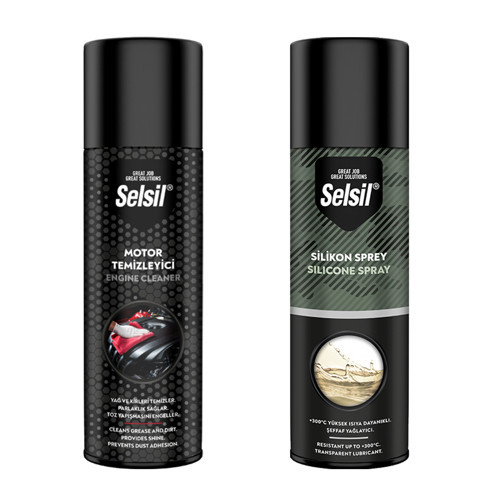 2’li Oto Bakım Seti Motor Temizleme 500 ml Ve Silikon Sprey 500 ml