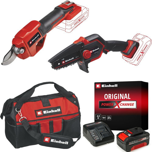 GE-PS 18/15 Li BL + GE-LS 18 Li Akülü Dal Budama Testeresi ve Budama Makası Seti (4,0 Ah Akü ve